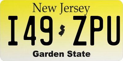 NJ license plate I49ZPU