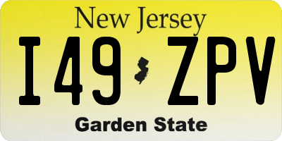 NJ license plate I49ZPV