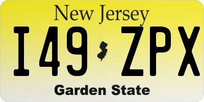 NJ license plate I49ZPX