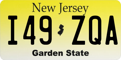 NJ license plate I49ZQA