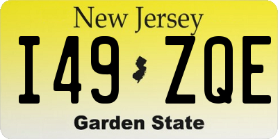 NJ license plate I49ZQE