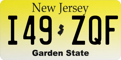 NJ license plate I49ZQF