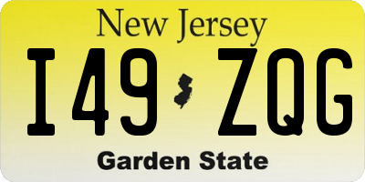 NJ license plate I49ZQG
