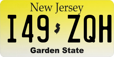 NJ license plate I49ZQH