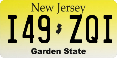 NJ license plate I49ZQI