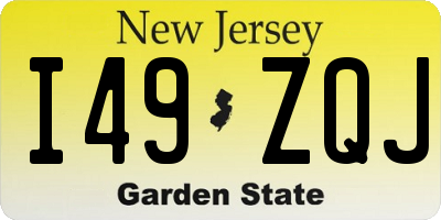 NJ license plate I49ZQJ