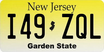 NJ license plate I49ZQL