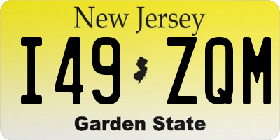 NJ license plate I49ZQM