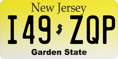 NJ license plate I49ZQP