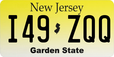NJ license plate I49ZQQ