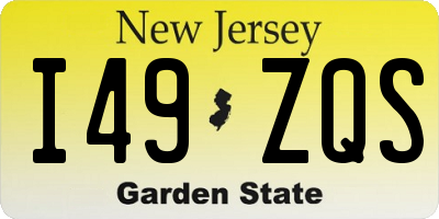 NJ license plate I49ZQS