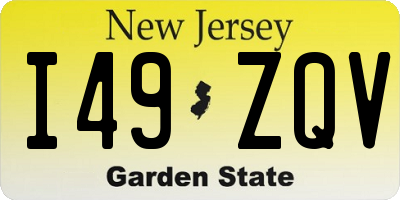 NJ license plate I49ZQV