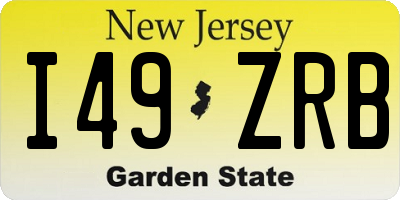 NJ license plate I49ZRB