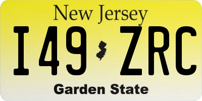 NJ license plate I49ZRC