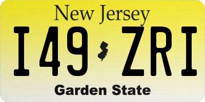 NJ license plate I49ZRI