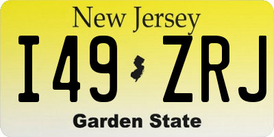 NJ license plate I49ZRJ