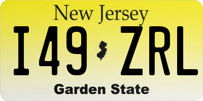 NJ license plate I49ZRL