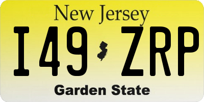NJ license plate I49ZRP