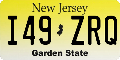 NJ license plate I49ZRQ