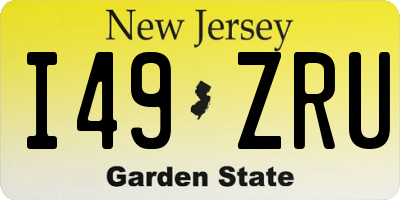 NJ license plate I49ZRU