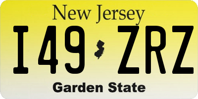 NJ license plate I49ZRZ