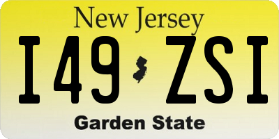 NJ license plate I49ZSI