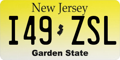 NJ license plate I49ZSL