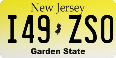 NJ license plate I49ZSO