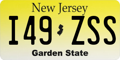 NJ license plate I49ZSS