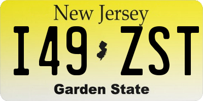 NJ license plate I49ZST