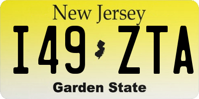NJ license plate I49ZTA