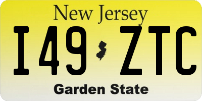 NJ license plate I49ZTC