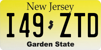 NJ license plate I49ZTD