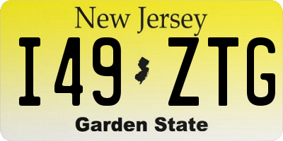 NJ license plate I49ZTG