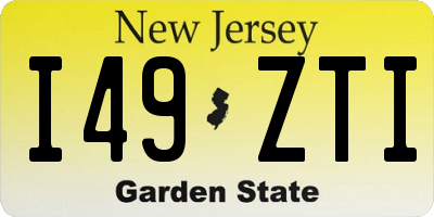 NJ license plate I49ZTI