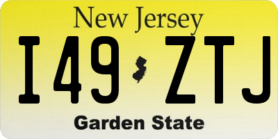 NJ license plate I49ZTJ