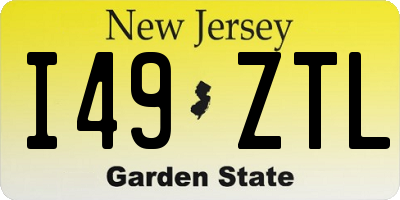 NJ license plate I49ZTL