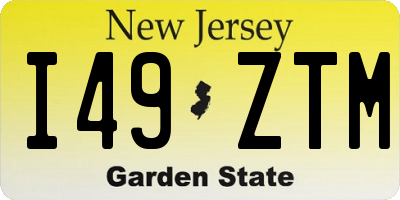 NJ license plate I49ZTM