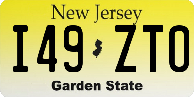 NJ license plate I49ZTO