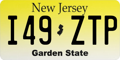 NJ license plate I49ZTP