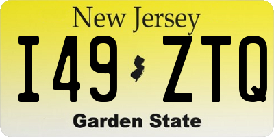 NJ license plate I49ZTQ