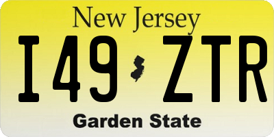 NJ license plate I49ZTR