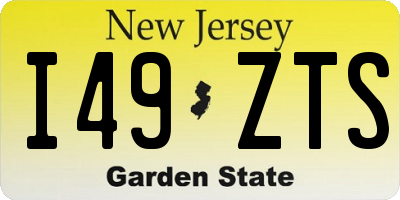 NJ license plate I49ZTS