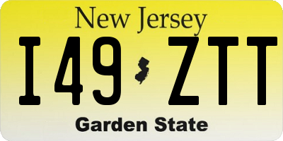 NJ license plate I49ZTT