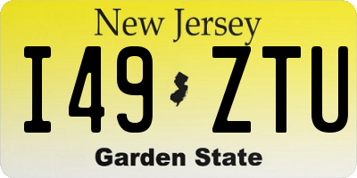 NJ license plate I49ZTU