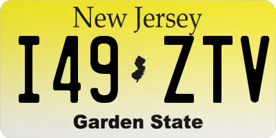 NJ license plate I49ZTV