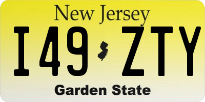 NJ license plate I49ZTY