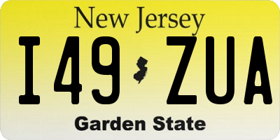 NJ license plate I49ZUA