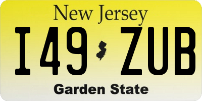 NJ license plate I49ZUB