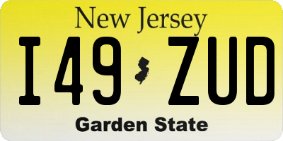 NJ license plate I49ZUD